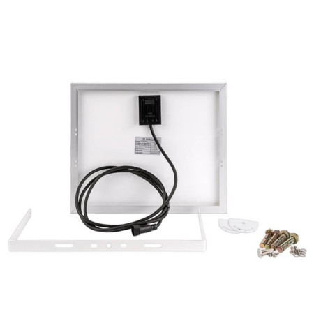 LED prožektorius, pilkas, su saulės baterija, 15W, šalta balta šviesa