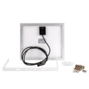 LED prožektorius, pilkas, su saulės baterija, 15W, šalta balta šviesa