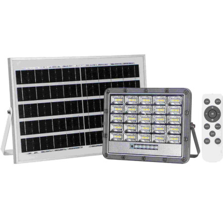 LED prožektorius, pilkas, su saulės baterija, 10W, CCT 3000K-6000K