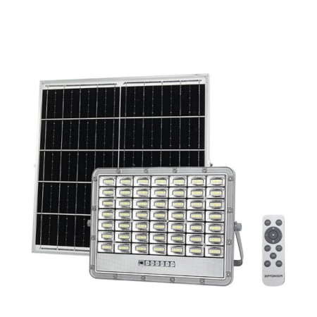 LED prožektorius, pilkas, su saulės baterija, 20W, CCT 3000K-6000K