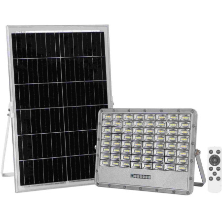 LED prožektorius, pilkas, su saulės baterija, 30W, CCT 3000K-6000K