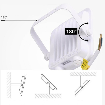 LED prožektorius, baltas, 20W, šalta balta šviesa