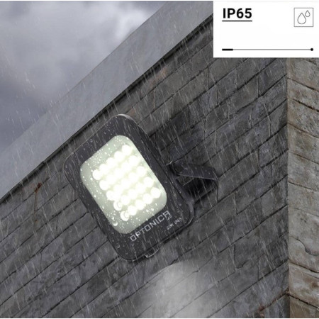 LED prožektorius, juodas, 20W, šilta balta šviesa