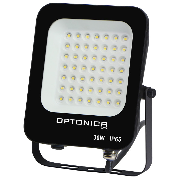 LED prožektorius, juodas, 30W, šalta balta šviesa