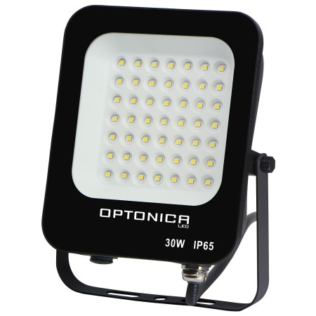 LED prožektorius, juodas, 30W, šalta balta šviesa