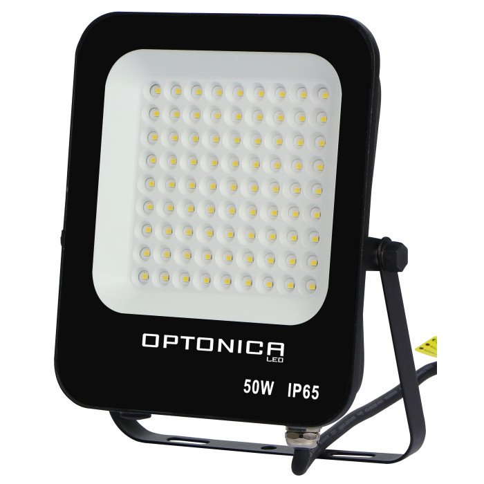 LED prožektorius, juodas, 50W, neutrali balta šviesa