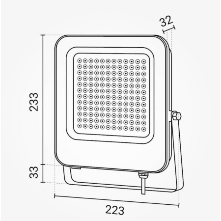 LED prožektorius, juodas, 100W, šalta balta šviesa