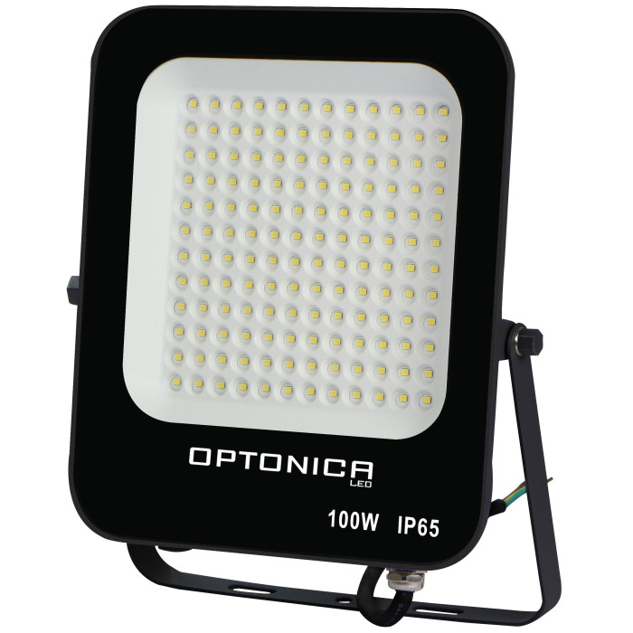 LED prožektorius, juodas, 100W, neutrali balta šviesa