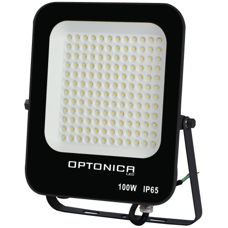 LED prožektorius, juodas, 100W, neutrali balta šviesa