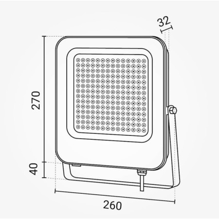 LED prožektorius, juodas, 150W, šalta balta šviesa