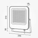 LED prožektorius, juodas, 200W, neutrali balta šviesa