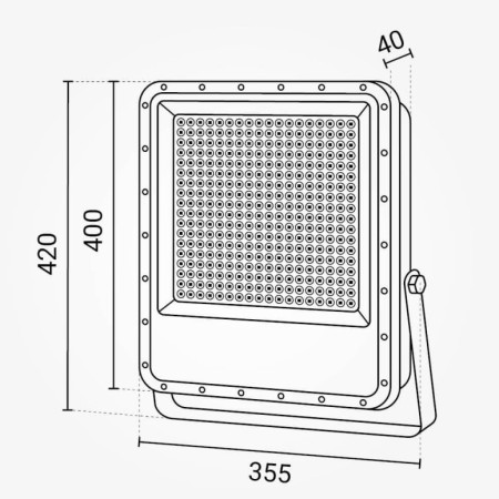 LED prožektorius, pilkas, 300W, šalta balta šviesa
