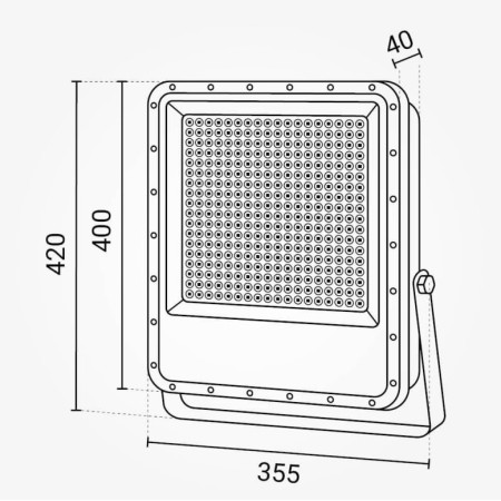 LED prožektorius, pilkas, 400W, šalta balta šviesa