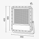 LED prožektorius, pilkas, 400W, šalta balta šviesa