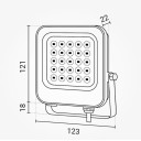 LED prožektorius, juodas, 20W, Žalia