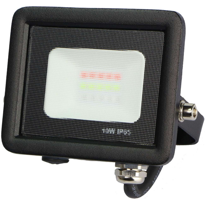 LED prožektorius, juodas, 10W, RGB