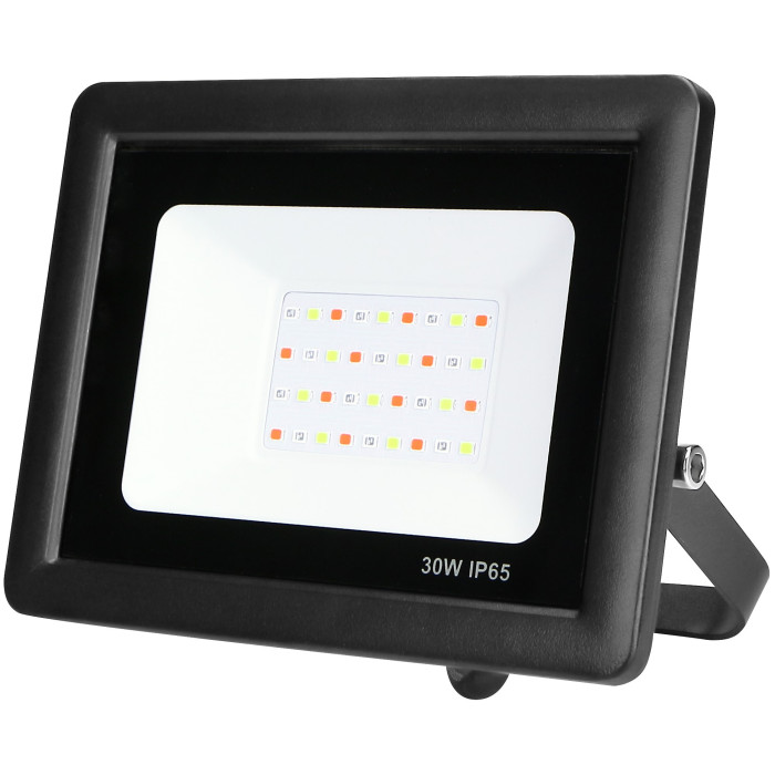 LED prožektorius, juodas, 30W, RGB