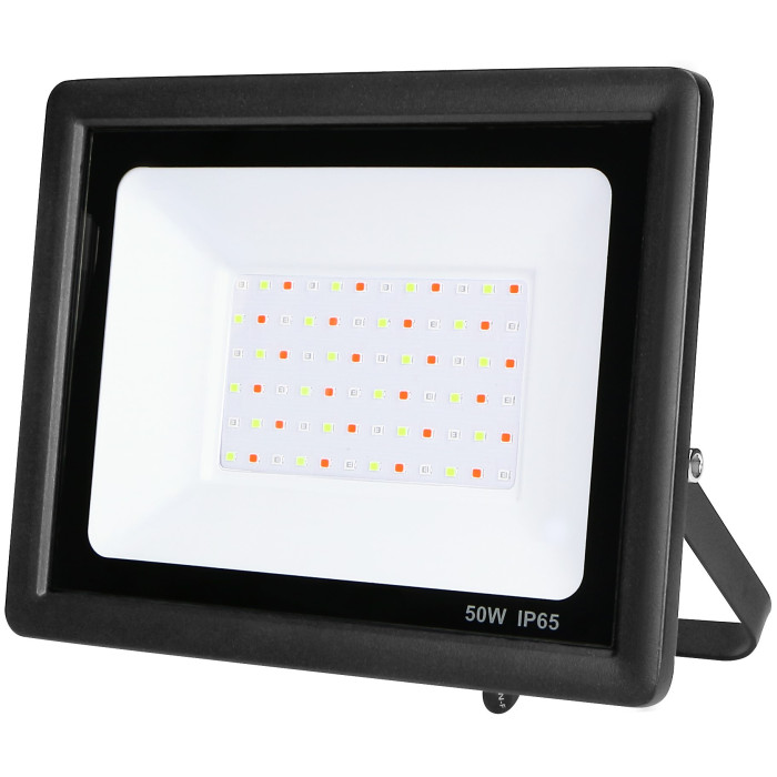 LED prožektorius, juodas, 50W, RGB