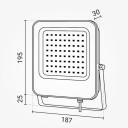 LED prožektorius, juodas, 50W, RGB