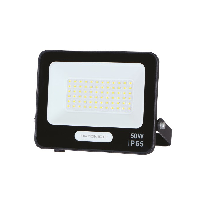 LED prožektorius, juodas, 90Lm/W, 50W, šalta balta šviesa