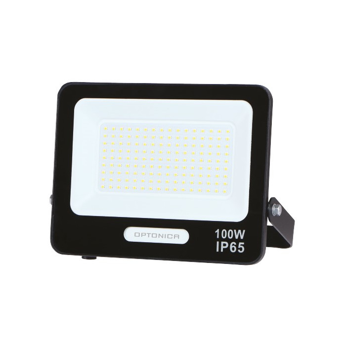 LED prožektorius, juodas, 90Lm/W, 100W, neutrali balta šviesa