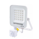 LED prožektorius, baltas, PIR jutiklis, 20W, šalta balta šviesa