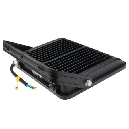 LED prožektorius, juodas, 90Lm/W, 100W, šilta balta šviesa