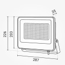 LED prožektorius, juodas, 90Lm/W, 150W, neutrali balta šviesa