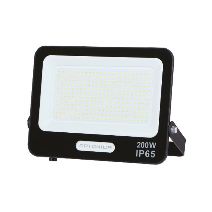 LED prožektorius, juodas, 90Lm/W, 200W, šalta balta šviesa