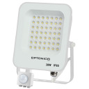 LED prožektorius, baltas, PIR jutiklis, 30W, šalta balta šviesa