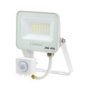 LED prožektorius, baltas, PIR jutiklis, 20W, 120°, šilta balta šviesa