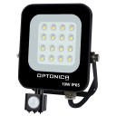 LED prožektorius, juodas, PIR jutiklis, 10W, šilta balta šviesa