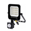 LED prožektorius, juodas, PIR jutiklis, 10W, šilta balta šviesa