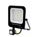 LED prožektorius, juodas, PIR jutiklis, 30W, neutrali balta šviesa