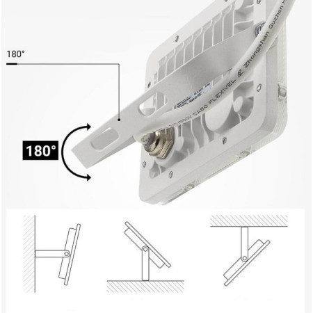 LED prožektorius, baltas, 100Lm/W, 10W, šalta balta šviesa