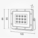 LED prožektorius, baltas, 100Lm/W, 10W, šilta balta šviesa