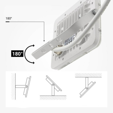 LED prožektorius, baltas, 100Lm/W, 20W, šalta balta šviesa