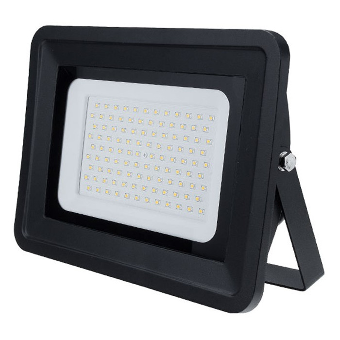 LED prožektorius, juodas, 100W, 100°, šalta balta šviesa