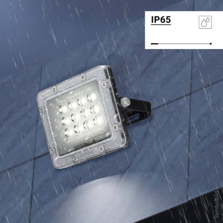 LED prožektorius, juodas, 100Lm/W, 10W, šalta balta šviesa