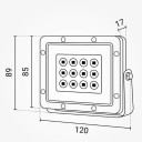 LED prožektorius, juodas, 100Lm/W, 10W, šalta balta šviesa