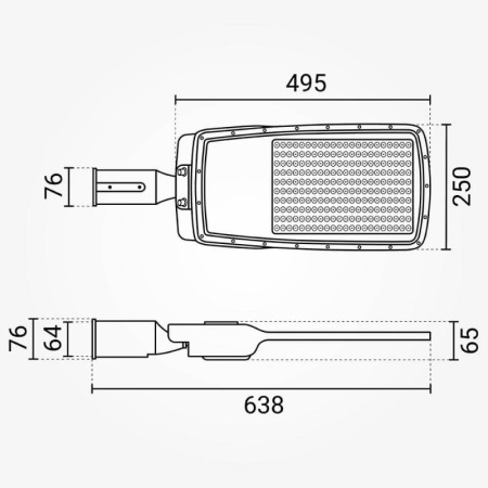 LED gatvės šviestuvas, reguliuojamas spindulys, 5 metai garantija, 150Lm/W, 150W, šalta balta šviesa