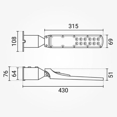LED gatvės šviestuvas, reguliuojamas spindulys, 3 metai garantija, 100Lm/W, 30W, šalta balta šviesa