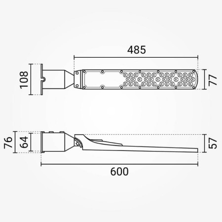 LED gatvės šviestuvas, reguliuojamas spindulys, 3 metai garantija, 100Lm/W, 100W, neutrali balta šviesa