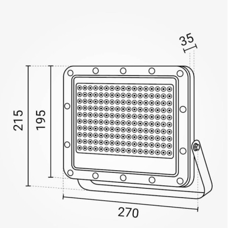 LED prožektorius, juodas, 100Lm/W, 100W, šalta balta šviesa