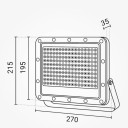LED prožektorius, juodas, 100Lm/W, 100W, šalta balta šviesa