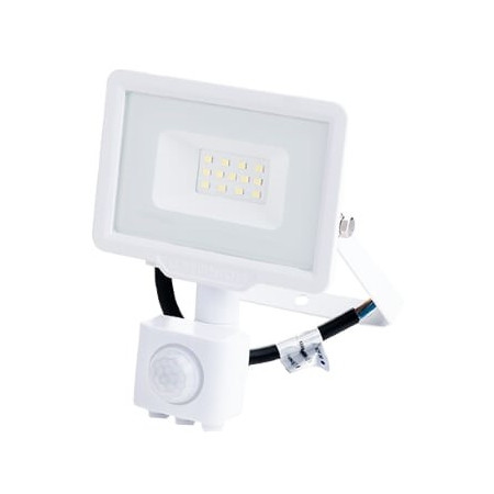 LED prožektorius, baltas, City Line, PIR jutiklis, 10W, neutrali balta šviesa