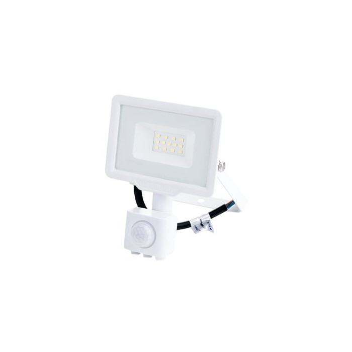 LED prožektorius, baltas, City Line, PIR jutiklis, 10W, šilta balta šviesa
