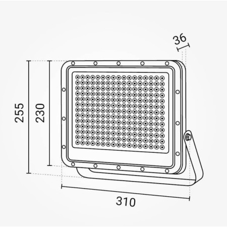LED prožektorius, juodas, 100Lm/W, 150W, neutrali balta šviesa