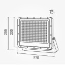LED prožektorius, juodas, 100Lm/W, 150W, neutrali balta šviesa