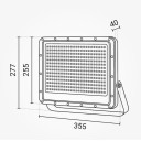 LED prožektorius, juodas, 140Lm/W, 200W, neutrali balta šviesa